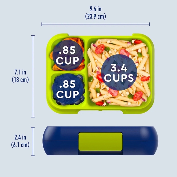 Bentgo Blue and Green Bento Lunch Box - Picture 6 of 9